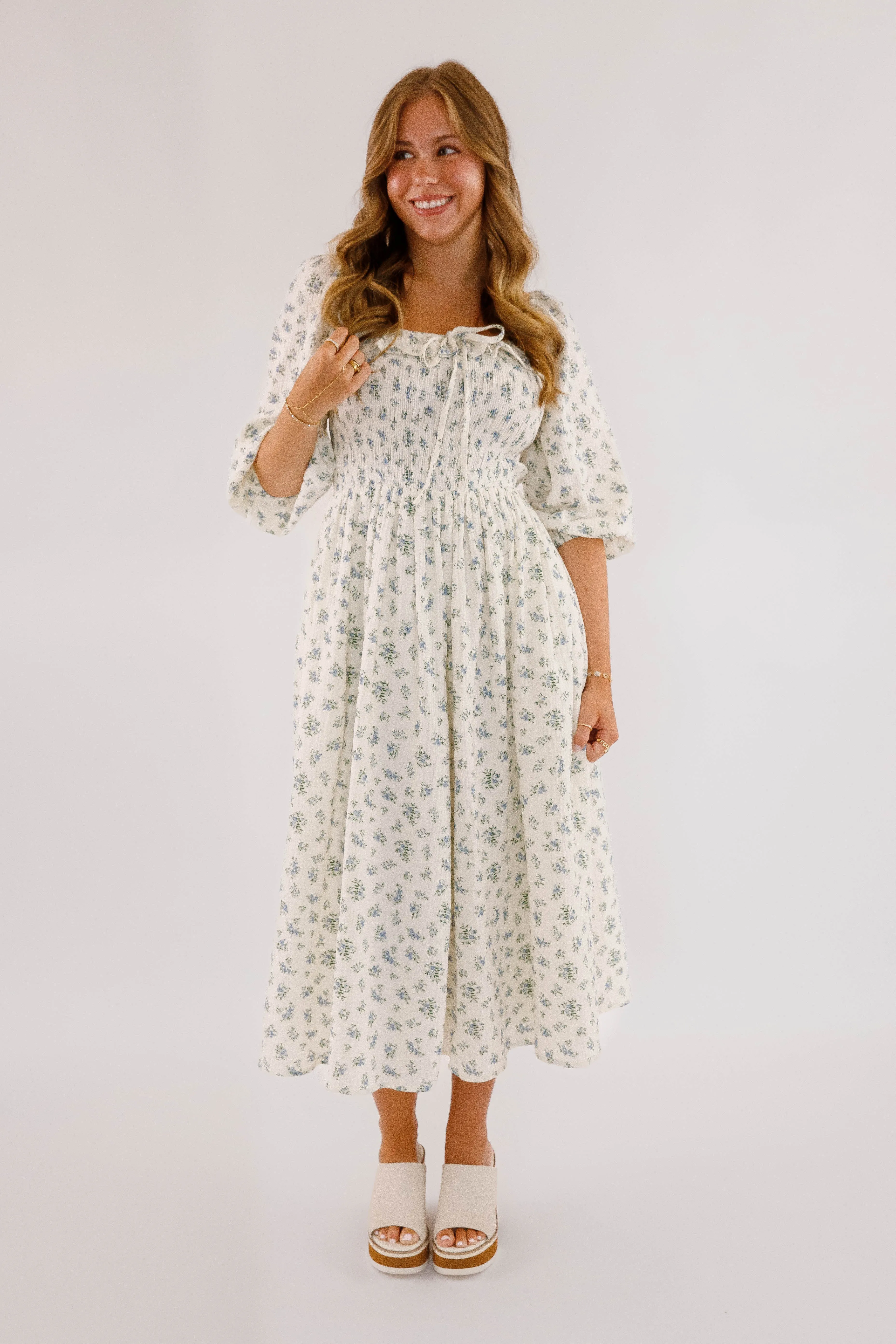 Insist On Knowing Midi Dress Pleated-Skirt Elegant Everyday