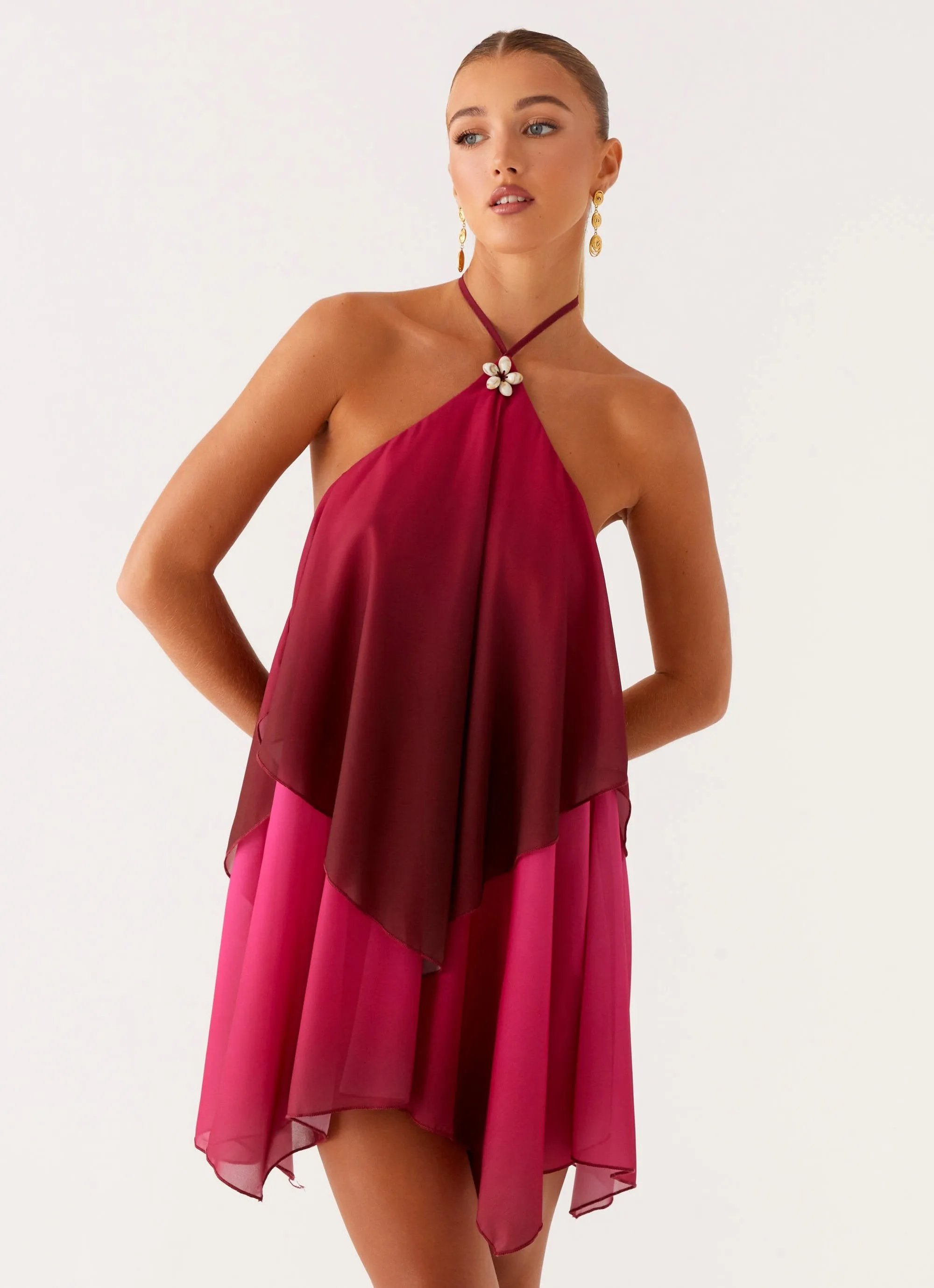 Twin Flame Mini Dress - Fuchsia Gradient Smart Wear