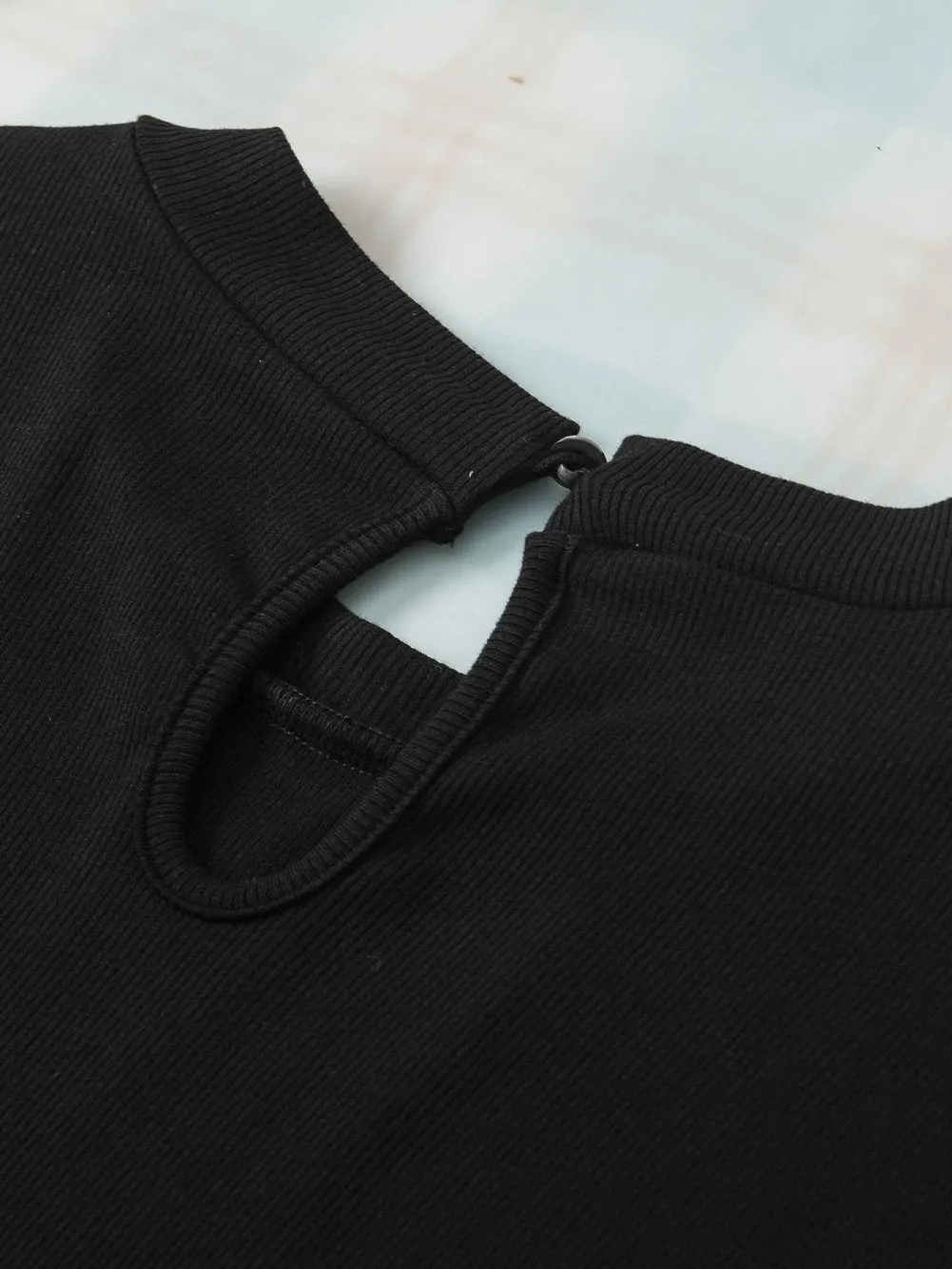Black Chiffon Top with Bishop Sleeves