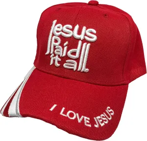Black Duck Brand "Jesus Paid It" All I Love Jesus Adjustable Baseball Cap (Multiple Colors Available)