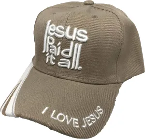Black Duck Brand "Jesus Paid It" All I Love Jesus Adjustable Baseball Cap (Multiple Colors Available)