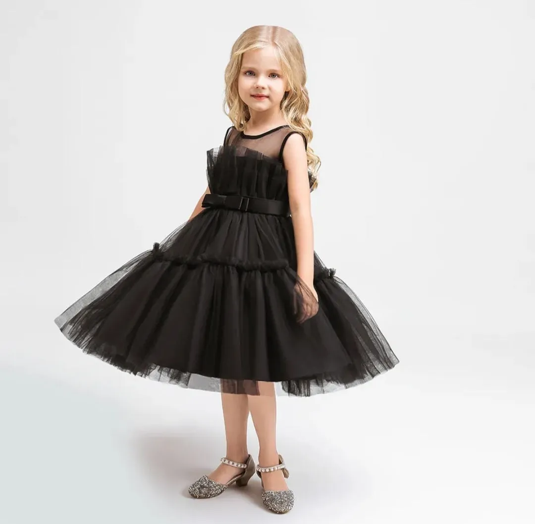 Black Princess Ruffle Dress #1001116