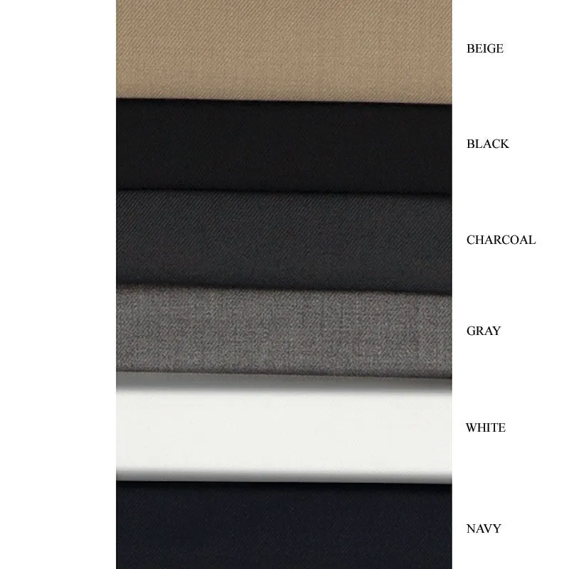 Black Slim Fit Dress Pants Flat Front Pre-hemmed