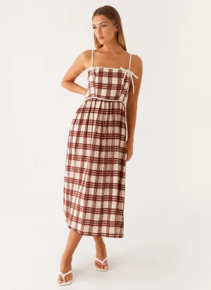 Lounge Comfort Ceremony Ready Shyanne Midi Dress - Chocolate Check