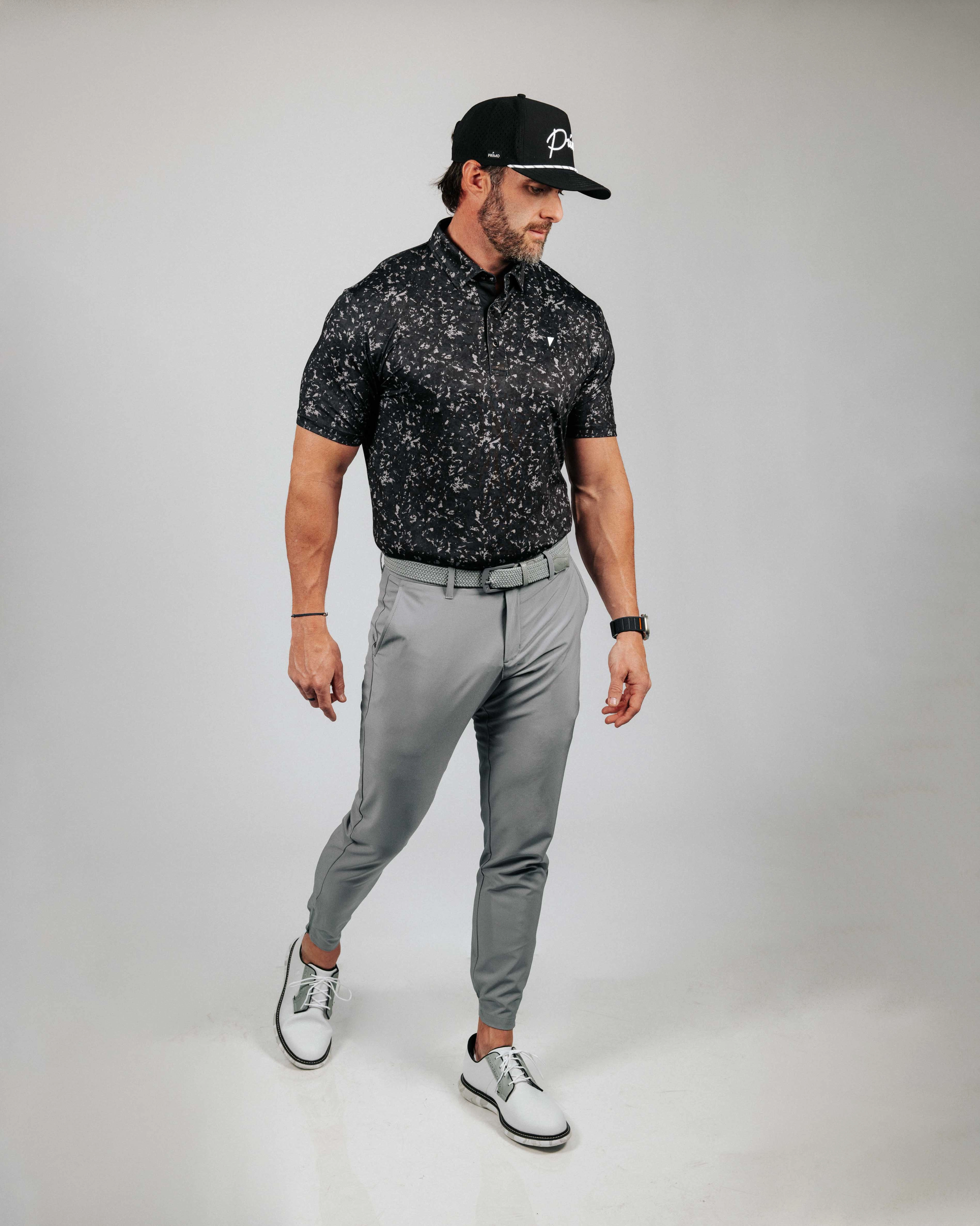 Versatile Layering Cut Black Camo Classic Polo