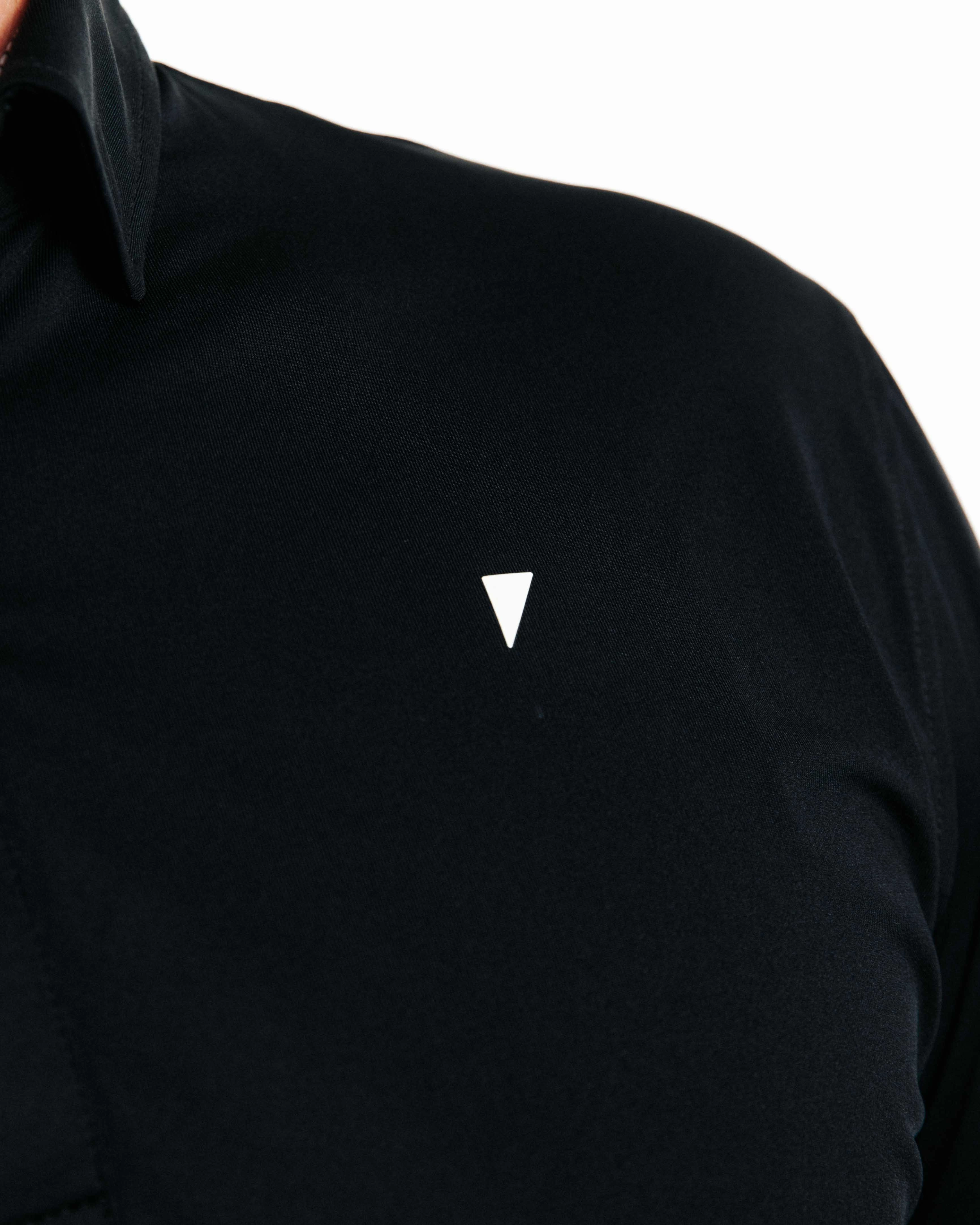 Layered Hem Reinforcement Black Classic Polo