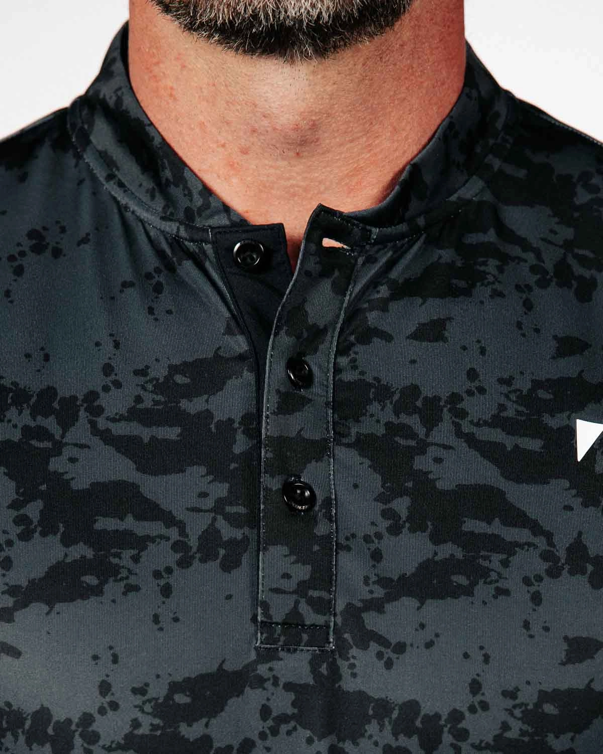 QuickDry Technology AthleisureInspired Black Splatter Blade Polo