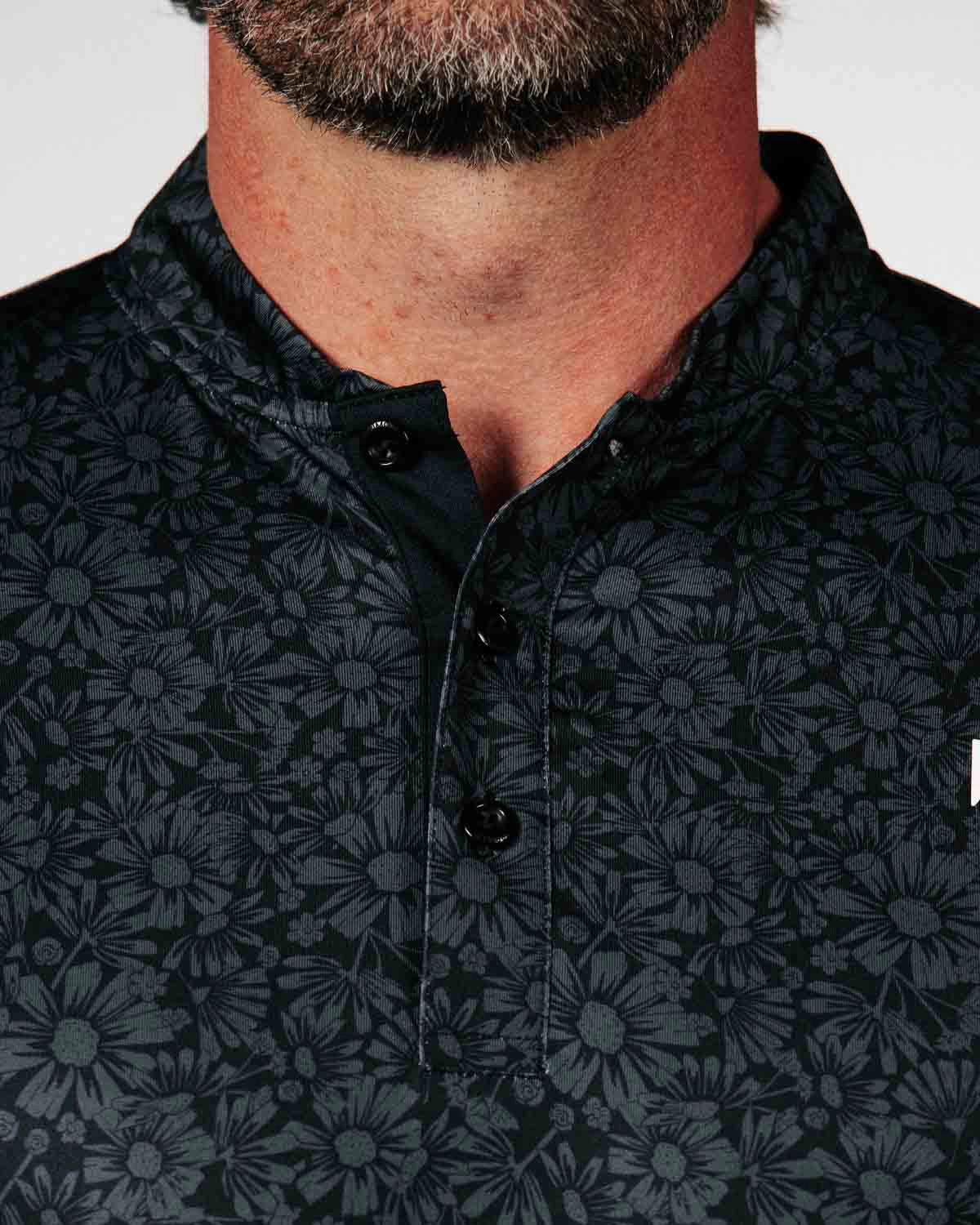 Ergonomic Fit Design Bamboo Derived Material Black Sunflower Blade Polo
