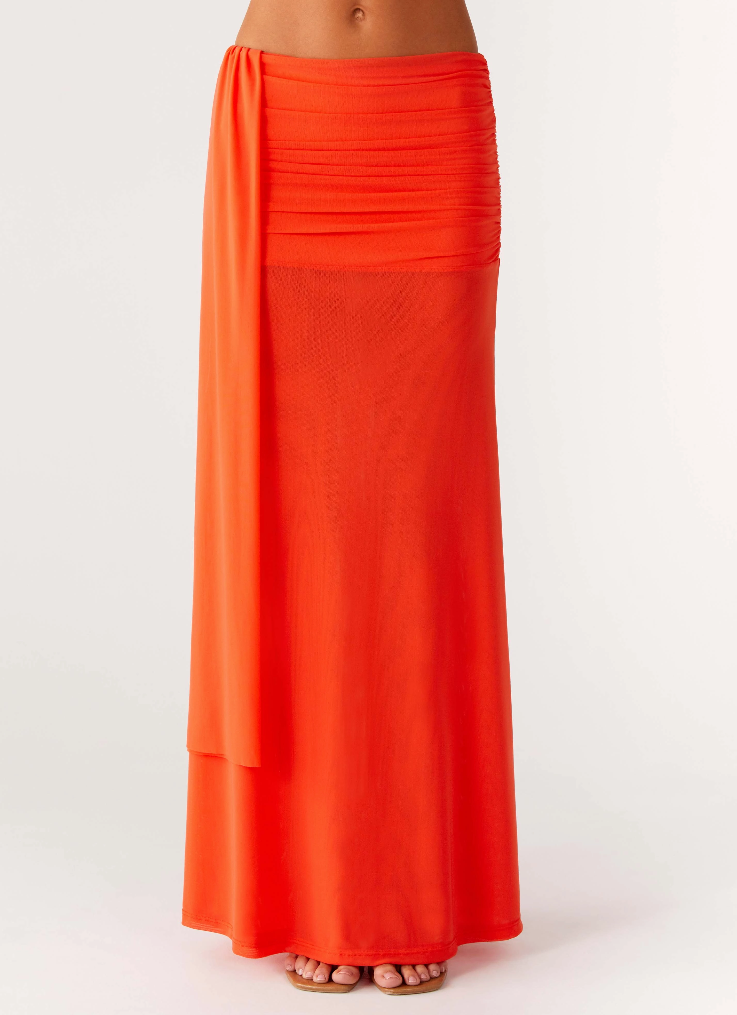 Blaze Maxi Skirt - Fire Red Movement Comfort Flexible Wear