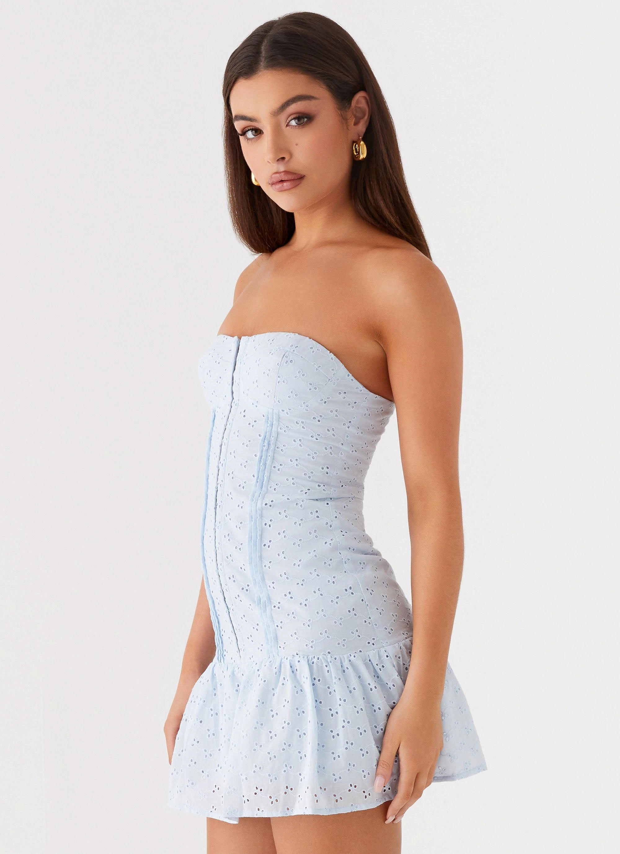 Bloomsbury Bustier Mini Dress - Blue Vibrant Edge Whimsical Mood