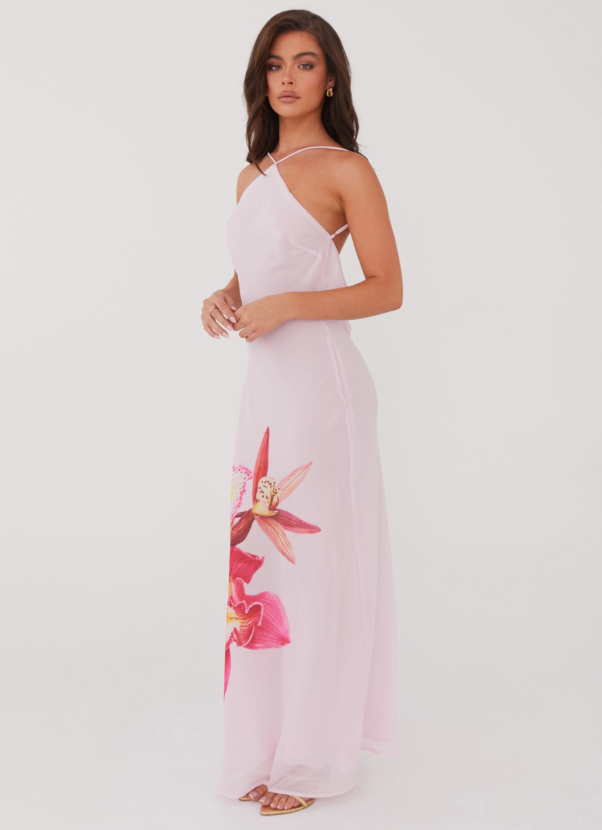 Blossom Hearts Maxi Dress - Pink Peony Fashionable Design