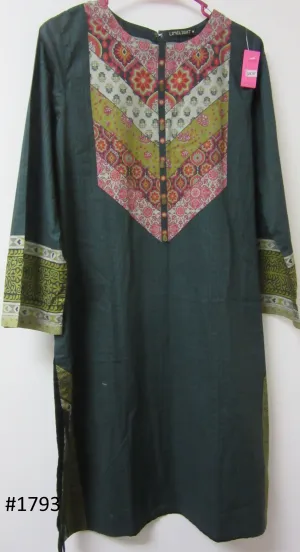 Blouse 6231793 Teal Color Cotton Multi-Color Block Print Medium Size Kurti