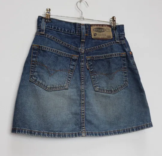 Blue Denim Button-Down Mini-Skirt - XS
