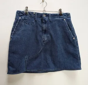 Blue Denim Mini-Skirt with Gem Detailing - M