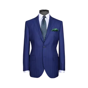 BLUE HERRINGBONE 160s WOOL