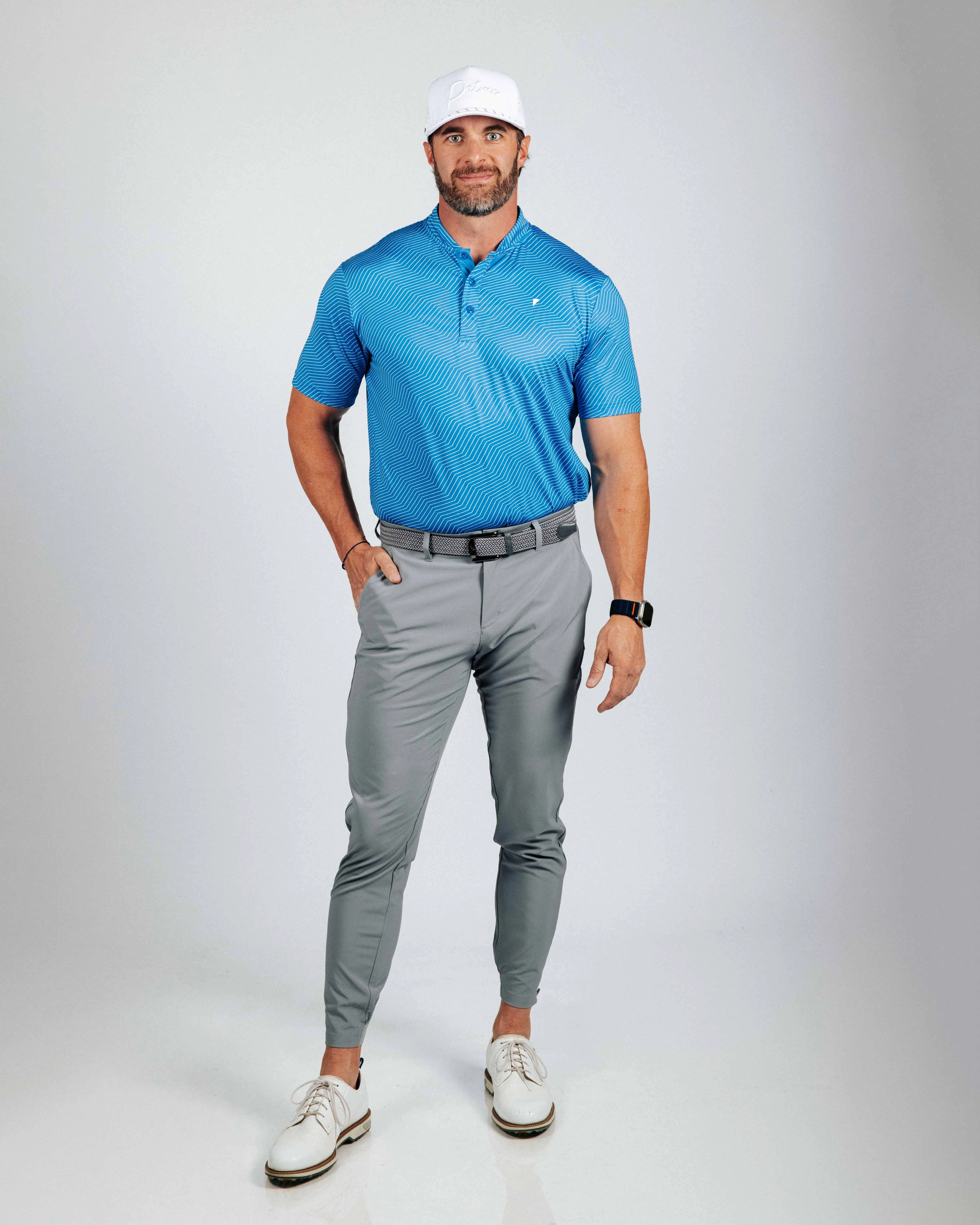 TaglessNecklineComfort Blue Chevron Blade Polo