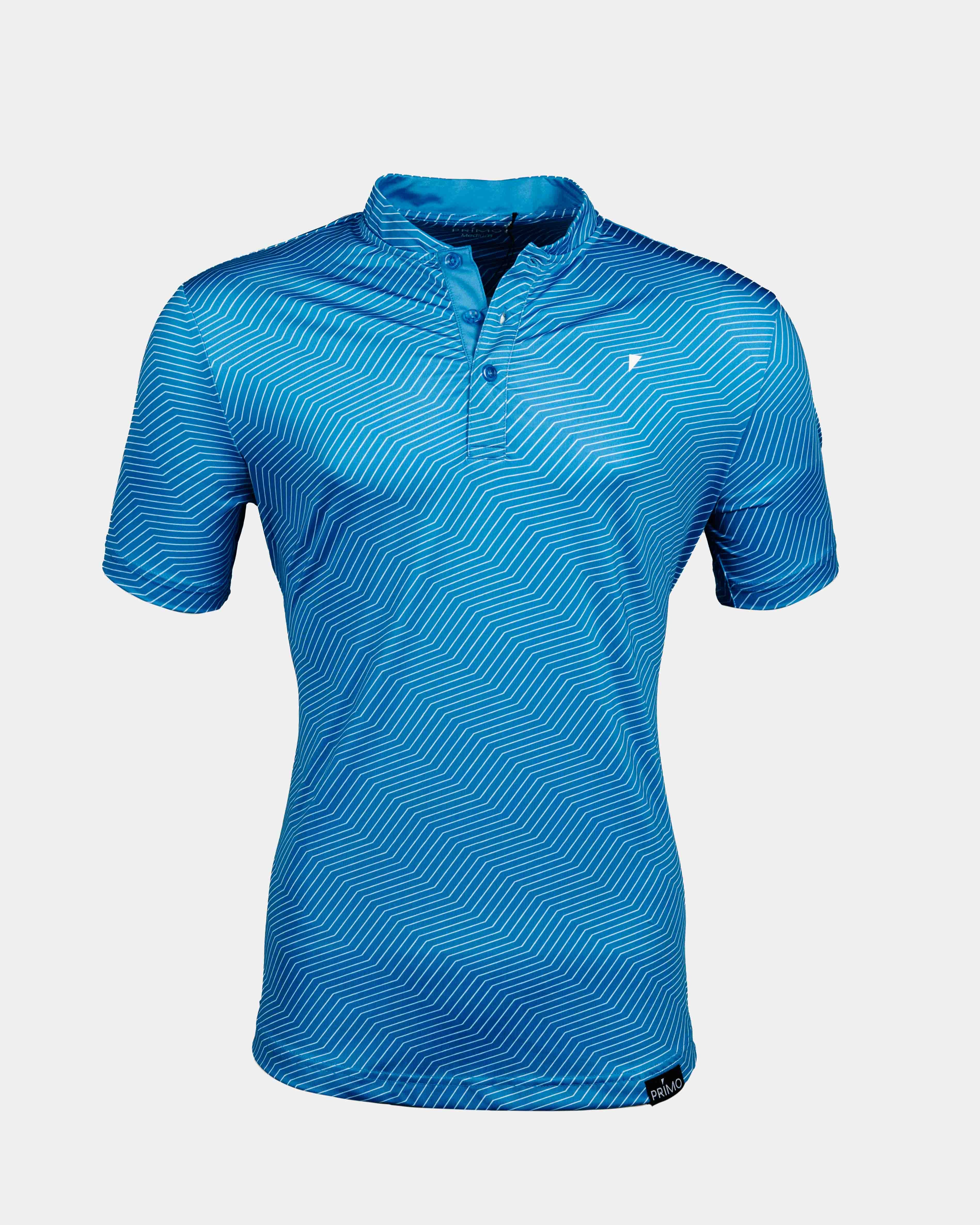 Flatlock Seams Reinforced Stress Points Blue Chevron Blade Polo