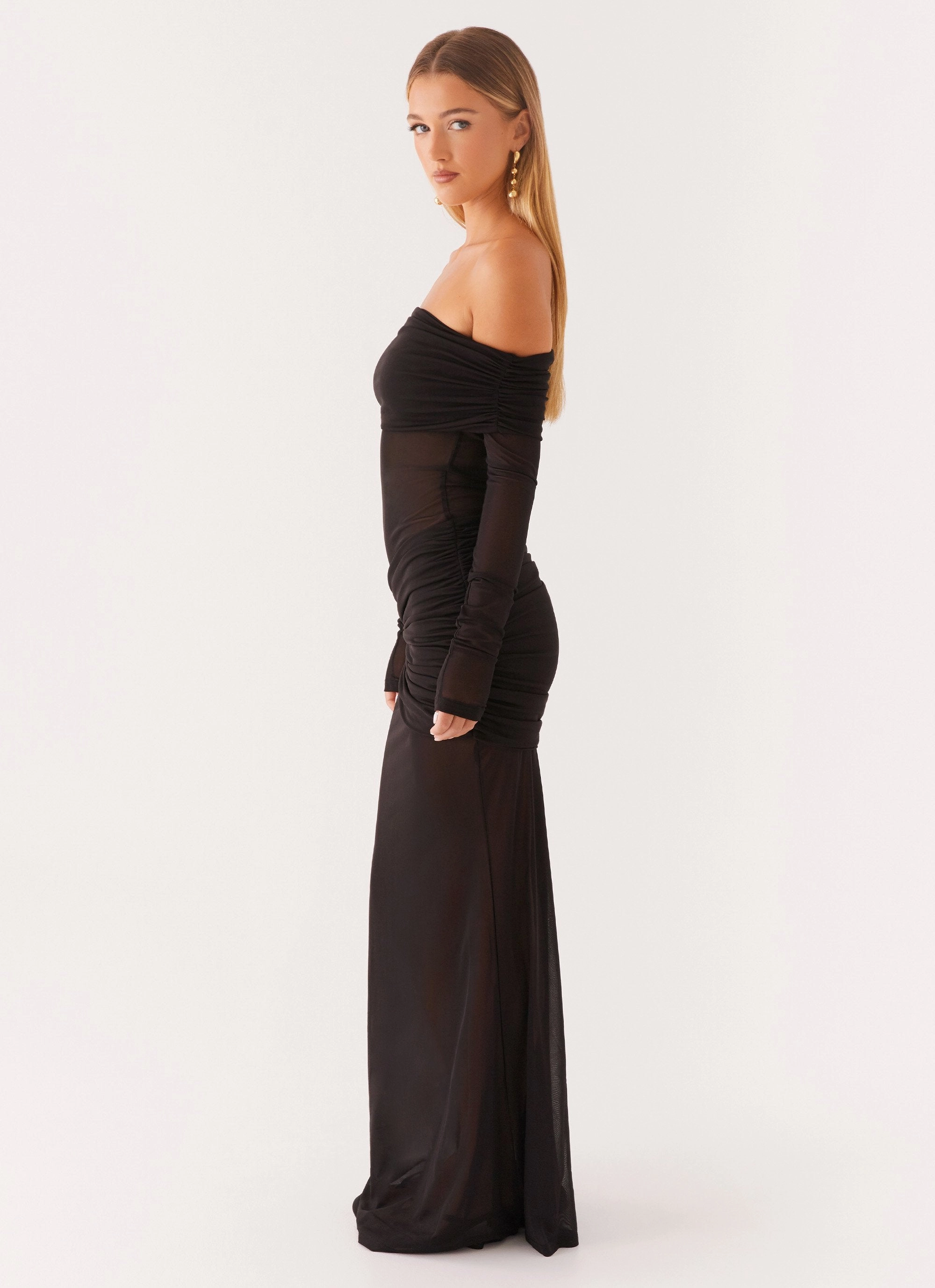 Liberty Maxi Dress - Black Layered Design