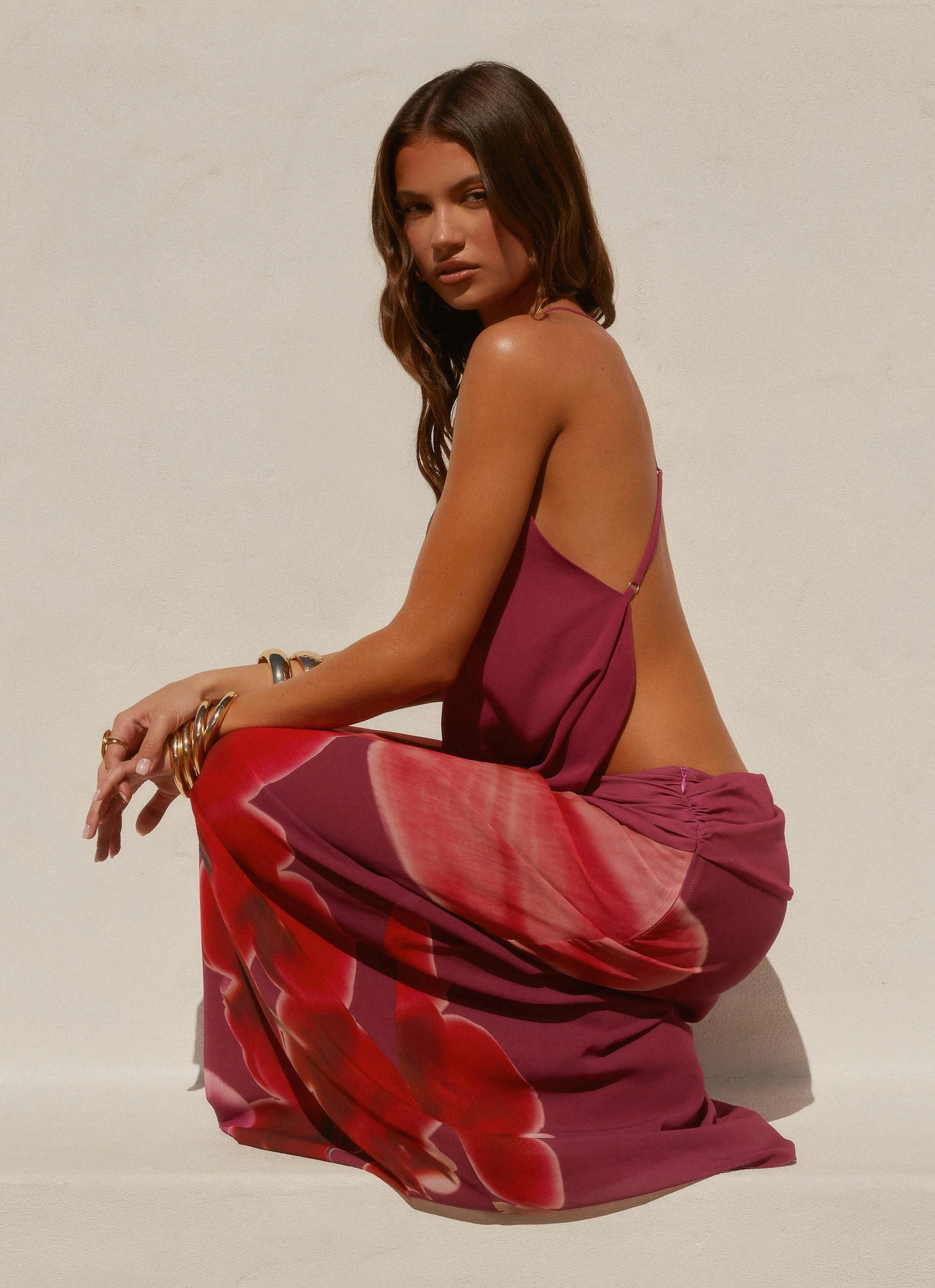 Casual Fit Layer PerimeterStructuralBoning Blushing Bloom Maxi Skirt - Violette Bloom
