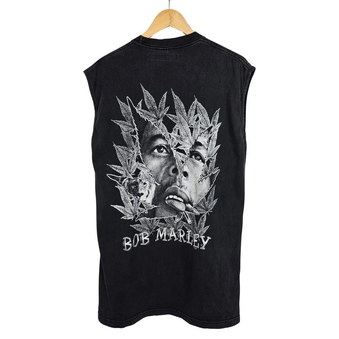 Bob Marley Print Sleeveless T-Shirt - XL