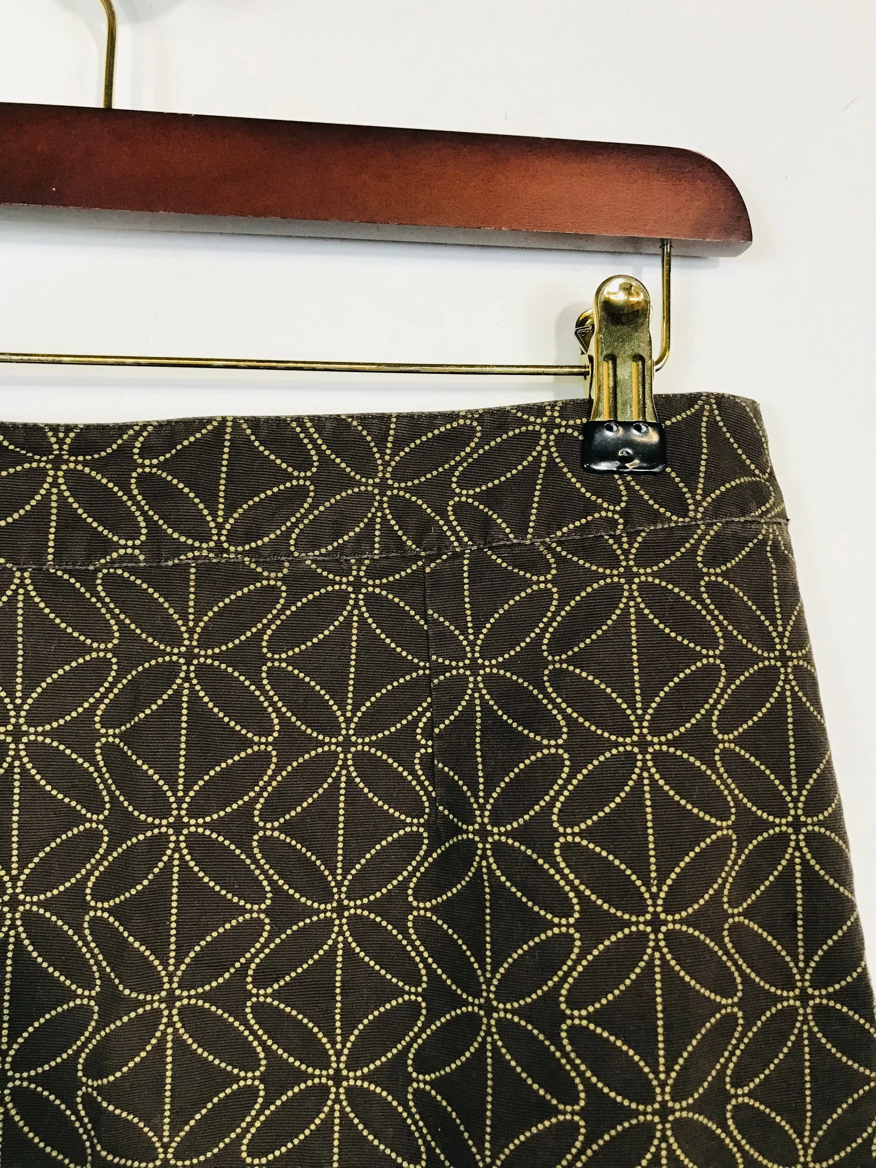 Boden Women's Patterned A-Line Skirt  | UK10 | Brown