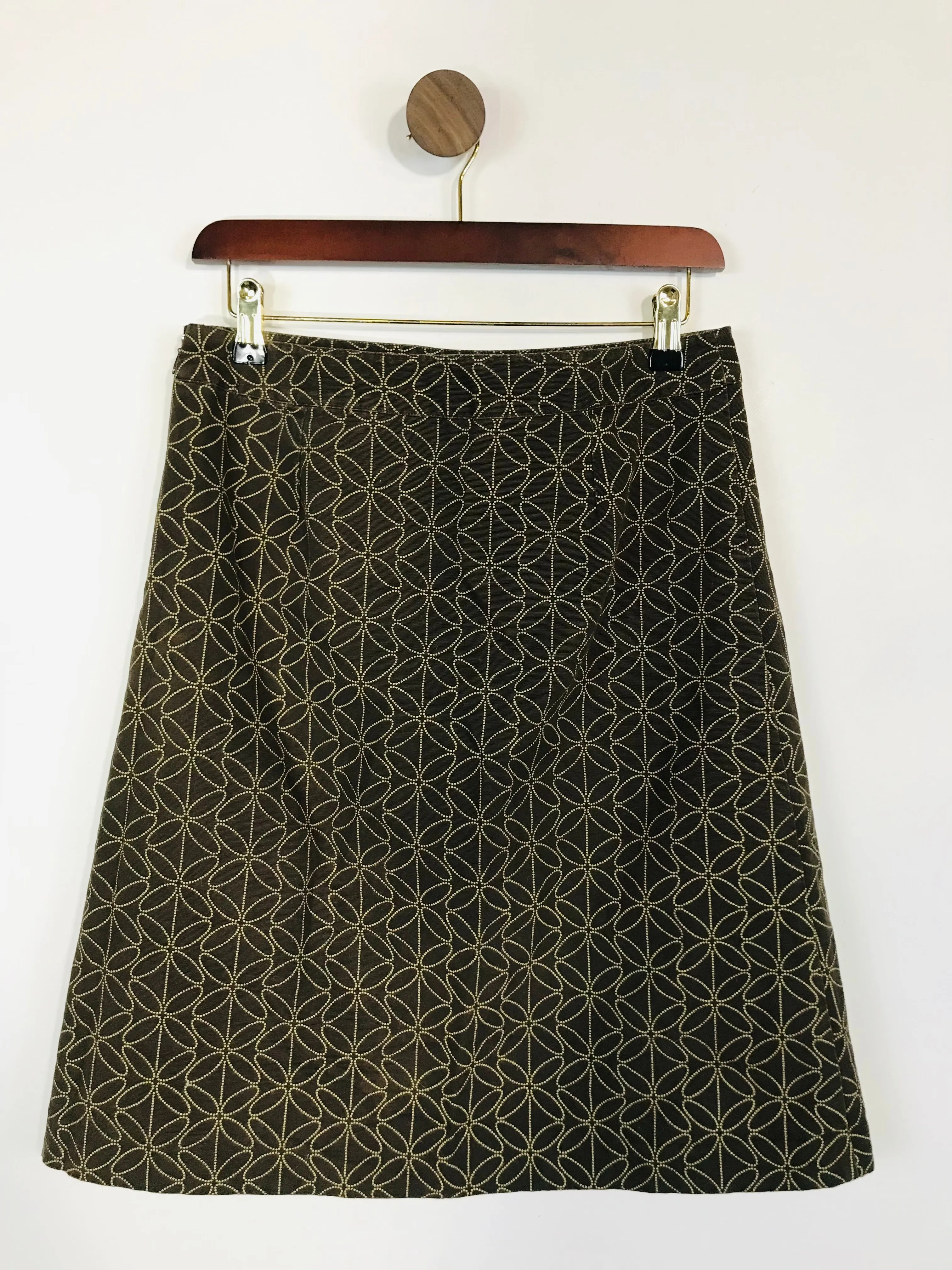 Boden Women's Patterned A-Line Skirt  | UK10 | Brown