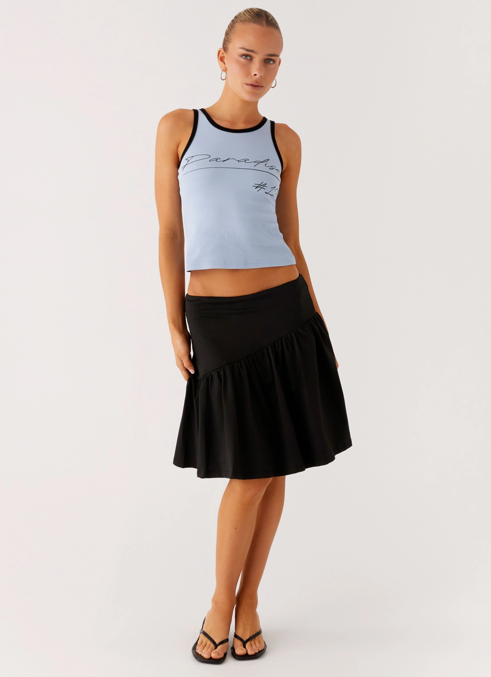 Athletic Comfort Rayna Midi Skirt - Black