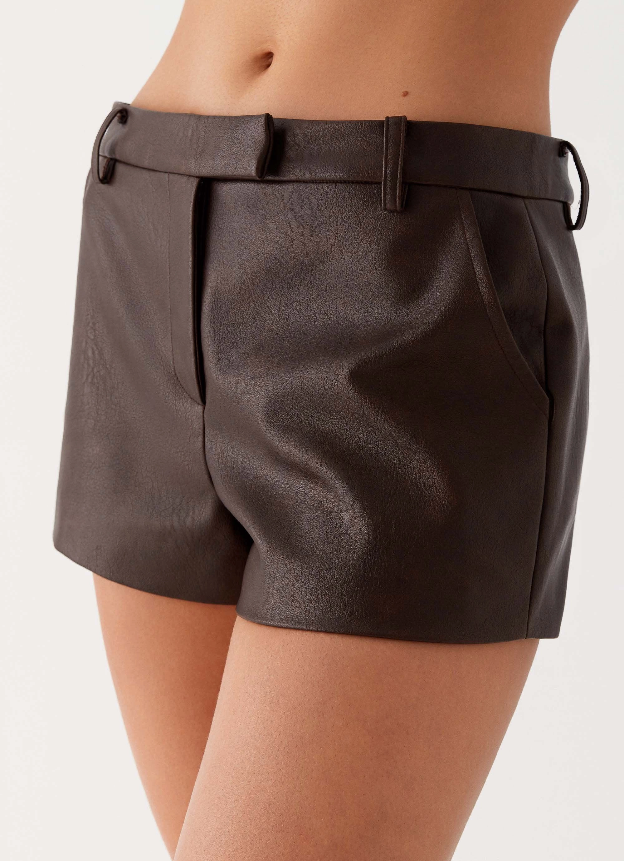 No Bunching Francisco Mini Shorts - Brown
