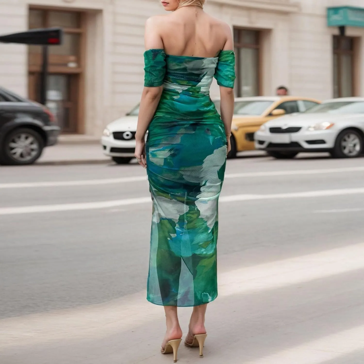 Bodycon Dresses for Women Party Dress Short Sleeve Square Neck Elegant Maxi Dresses 2025