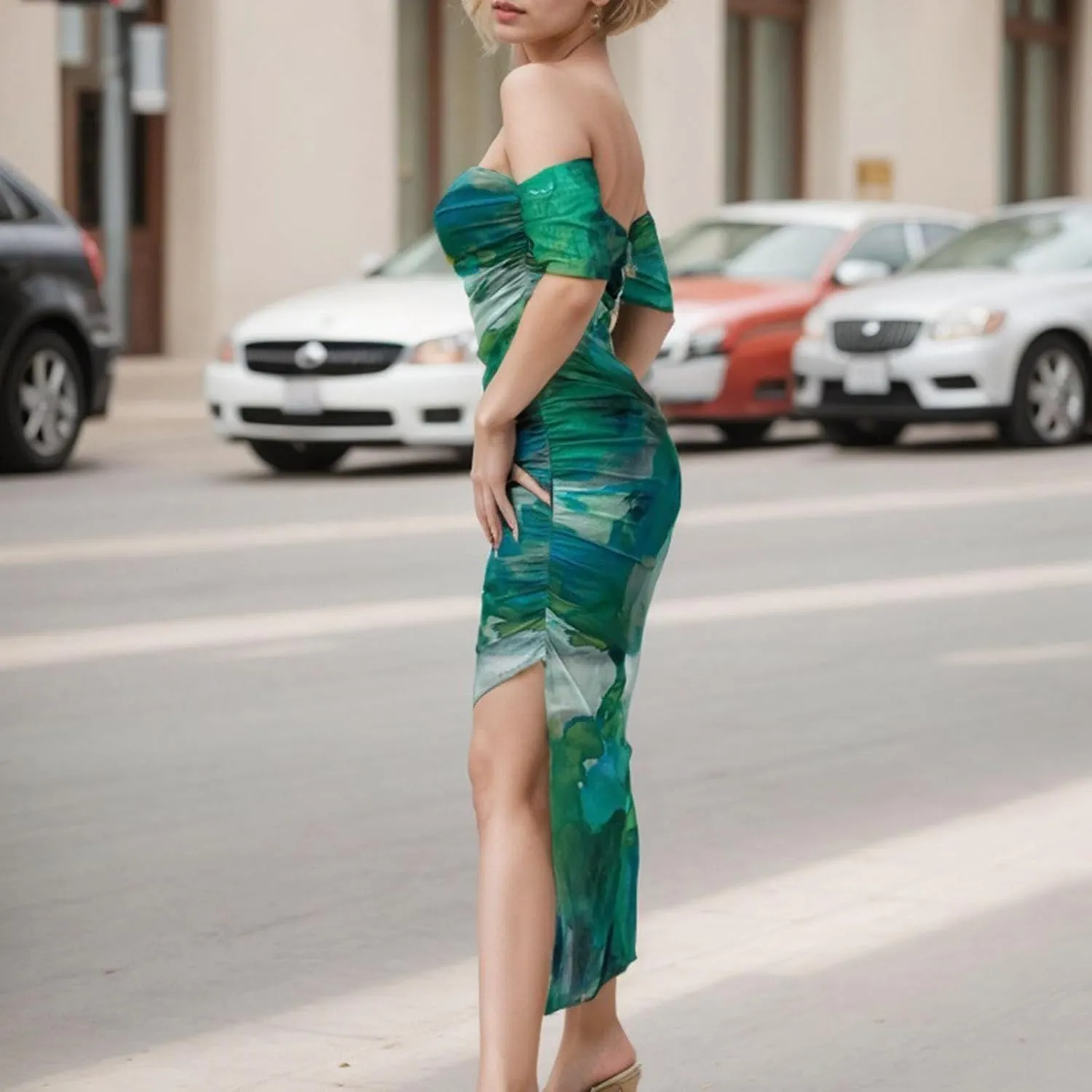 Bodycon Dresses for Women Party Dress Short Sleeve Square Neck Elegant Maxi Dresses 2025