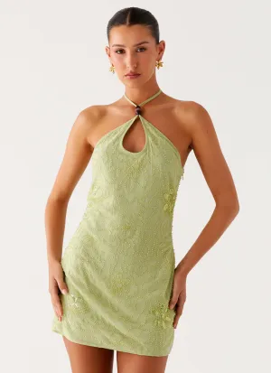 Evening Classic Kiara Beaded Mini Dress - Mint