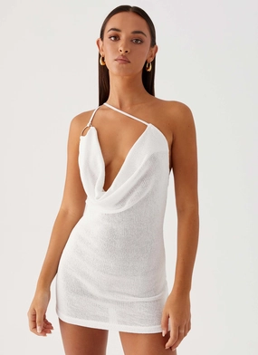 Easy Going Curve-Enhancing Bohemian Bliss Mini Dress - Ivory