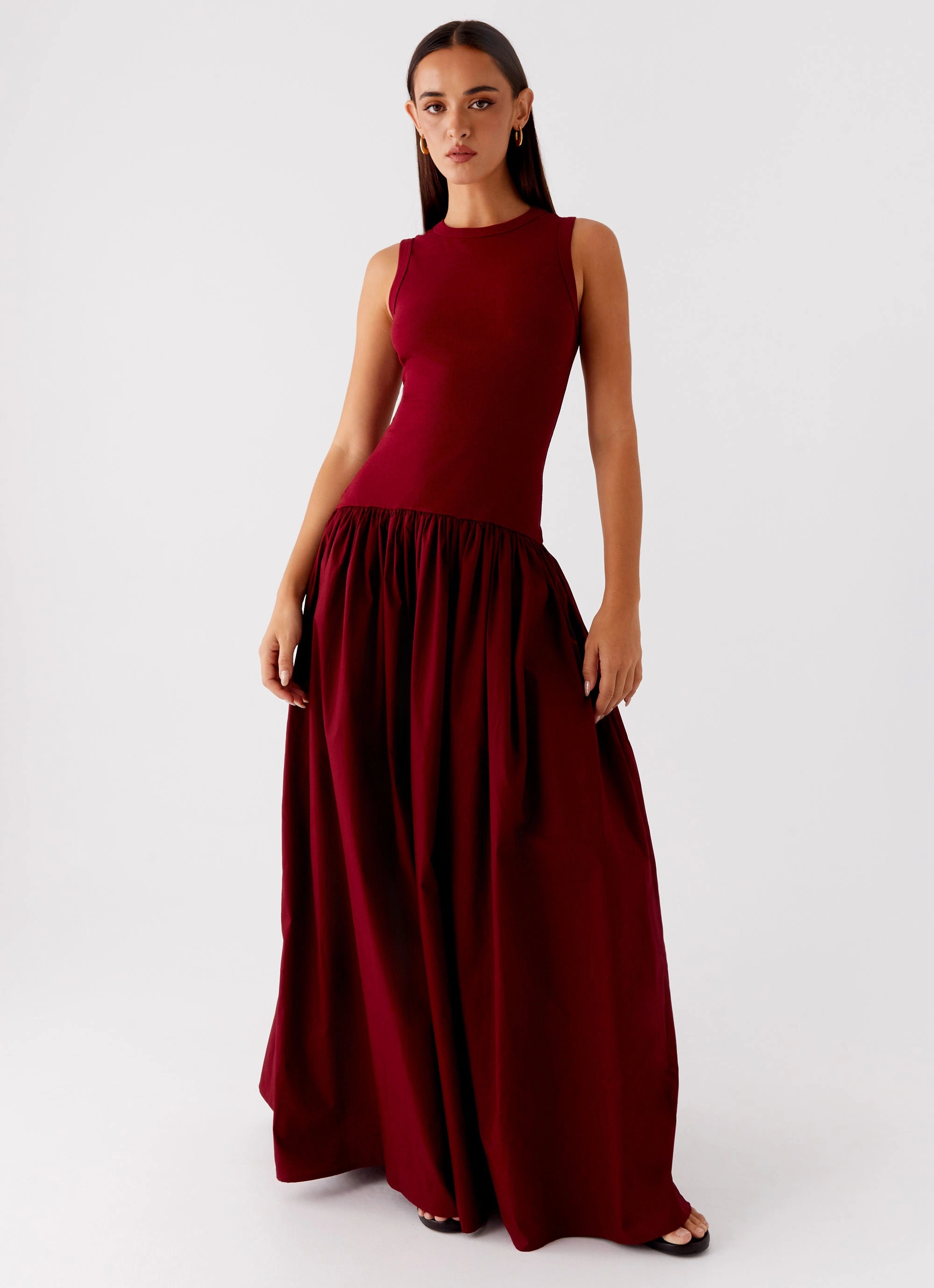 Cozy Cut Shivani Maxi Dress - Maroon