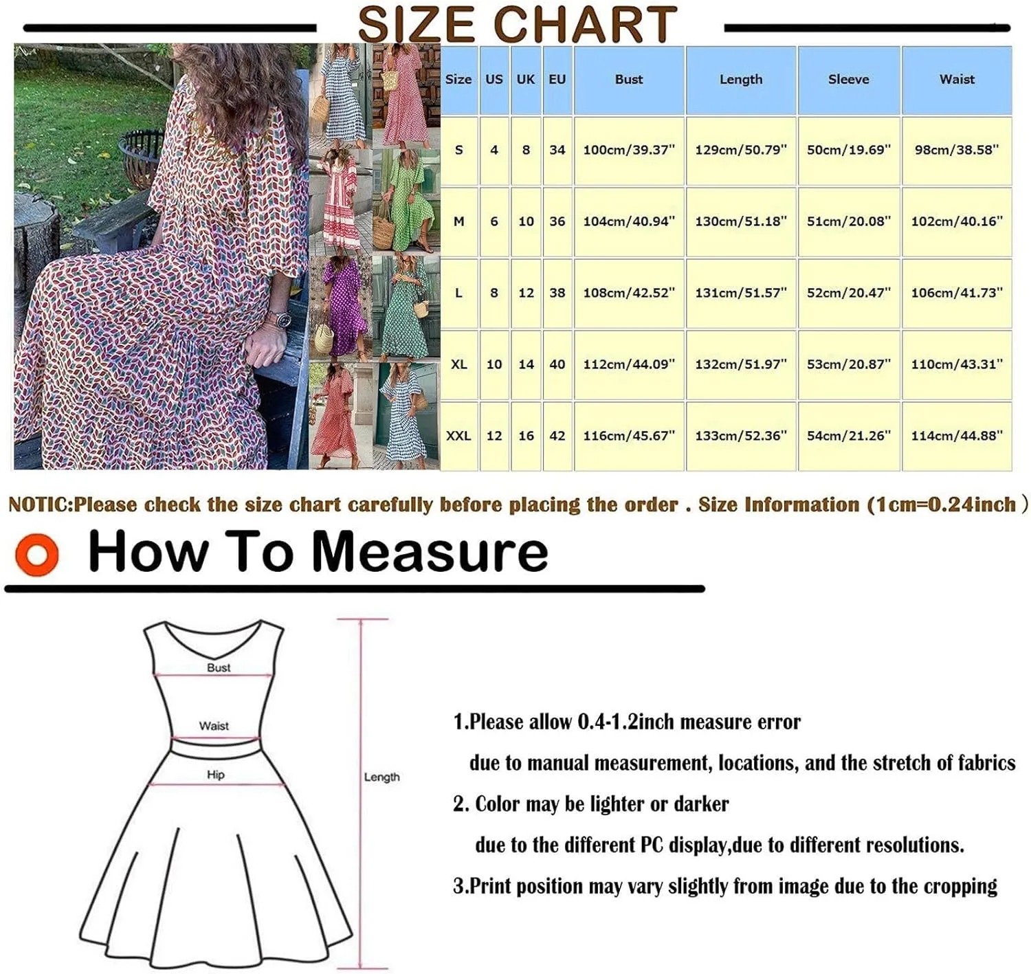 Boho Maxi Dresses for Women 2025 Casual Loose Fit Puff Sleeve Long Bohemian Dress Geometric V Neck Tiered Flowy Dress