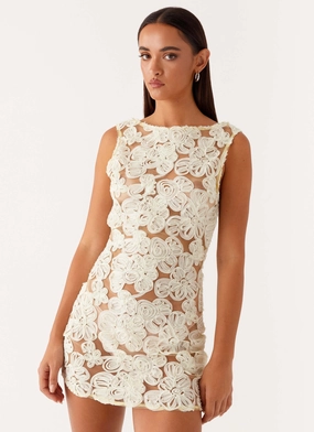 Classic Movement Evening Event Candace Mini Dress - Yellow