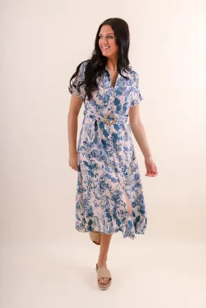 Chic Layers In Between The Leaves Midi Dress