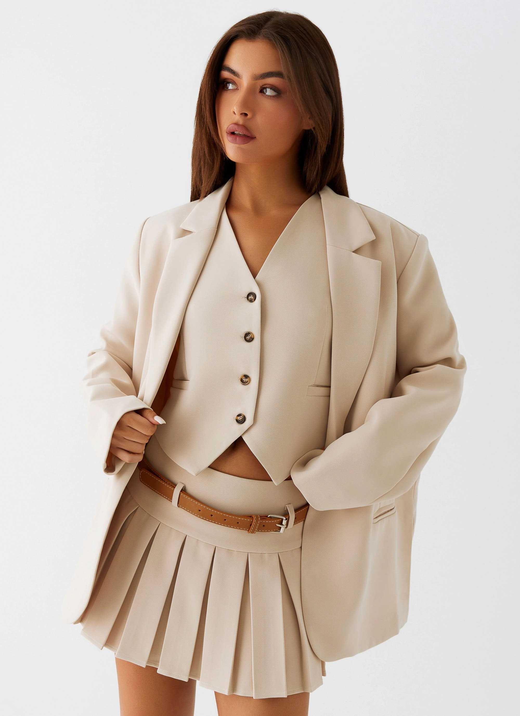 Stealth Mode Blazer - Beige Urban Hike Style