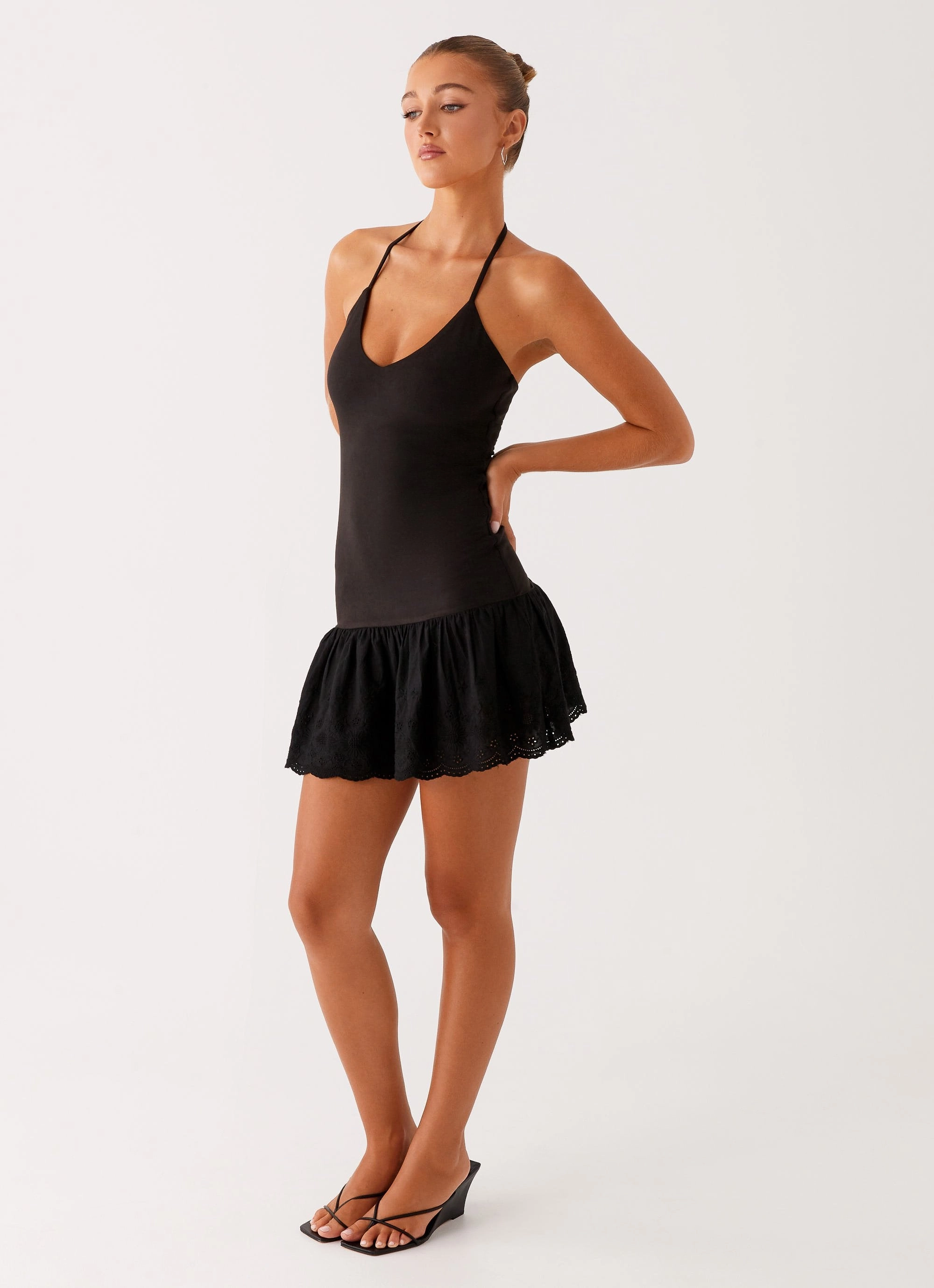 Amsterdam Mini Dress - Black Clear Blush Date night