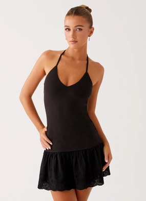 Amsterdam Mini Dress - Black Skin Touch