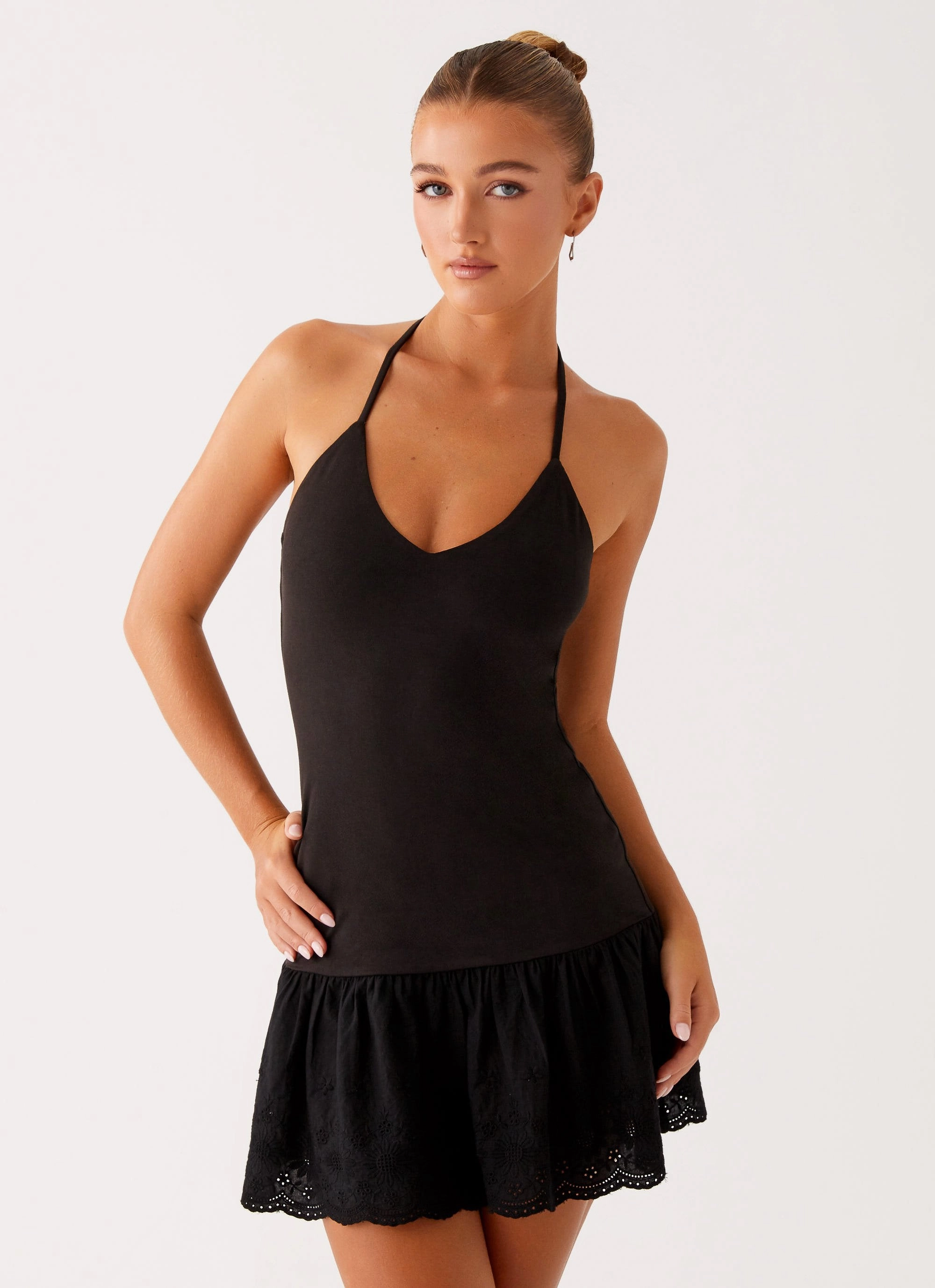 Amsterdam Mini Dress - Black Skin Touch