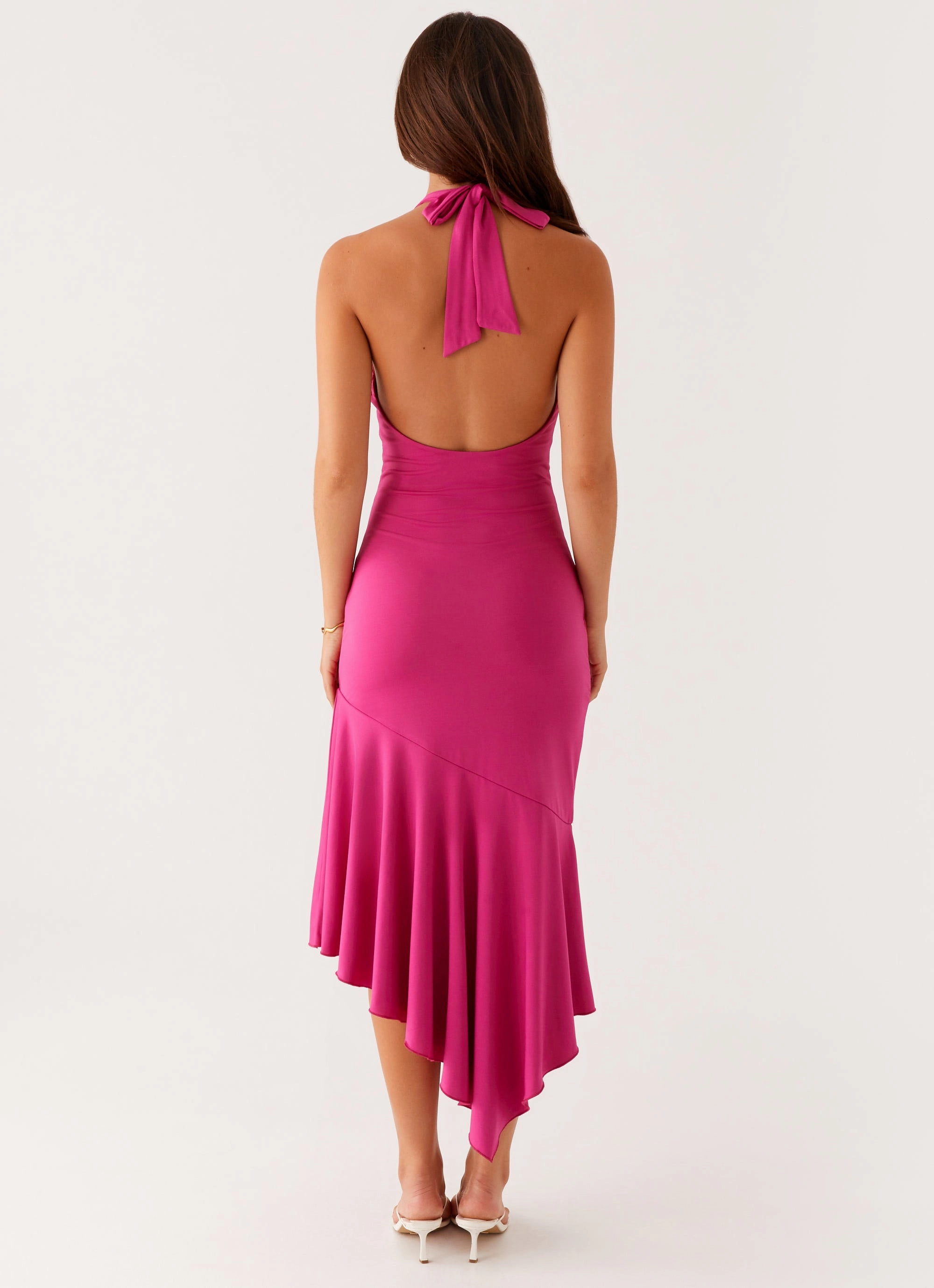 Flattering Shape Design Casual Wear Perdita Midi Dress - Fuchsia