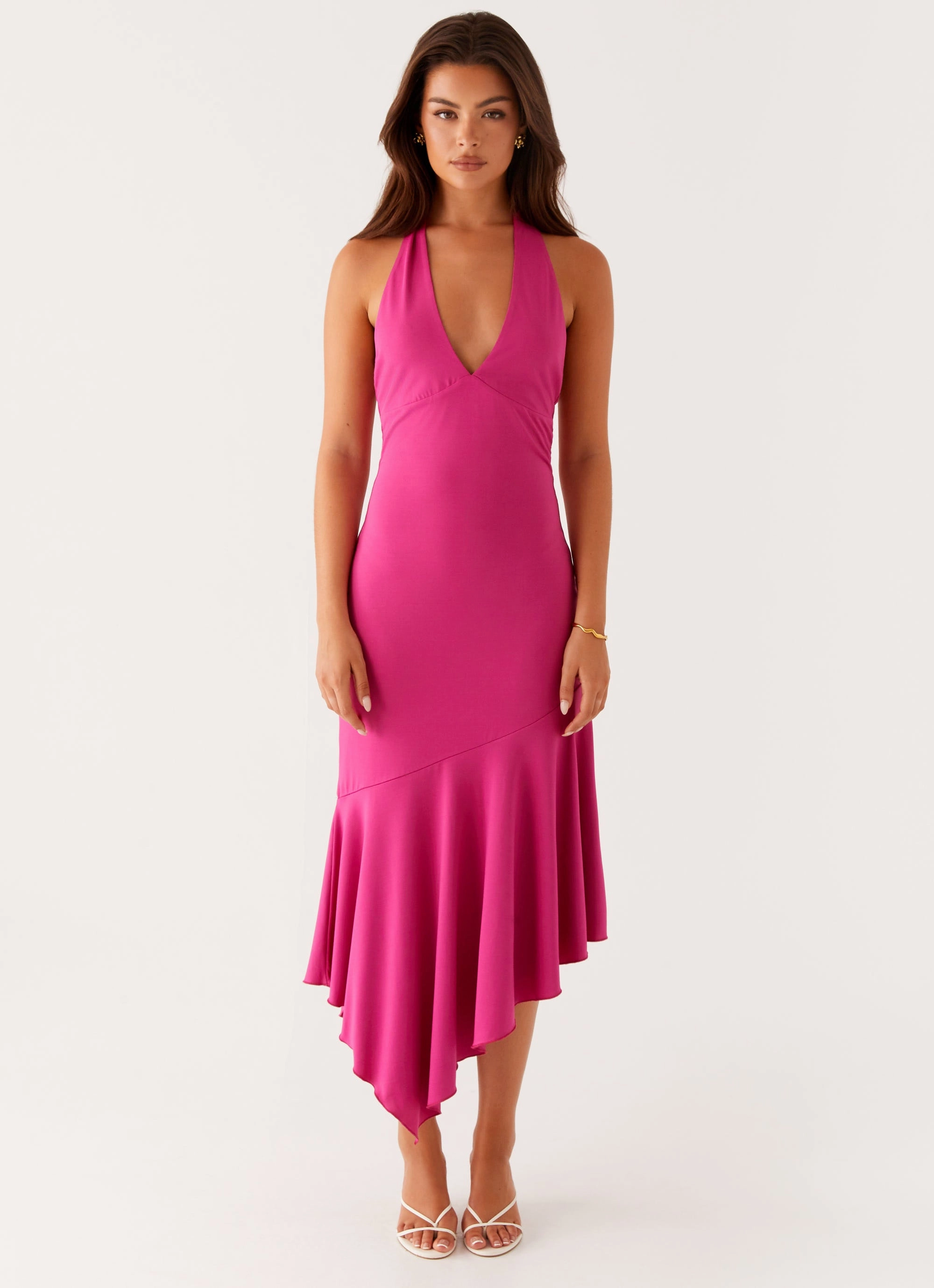 Perdita Midi Dress - Fuchsia Relaxed Mood