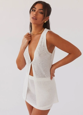 Capri Glow Knit Top - White Street Style