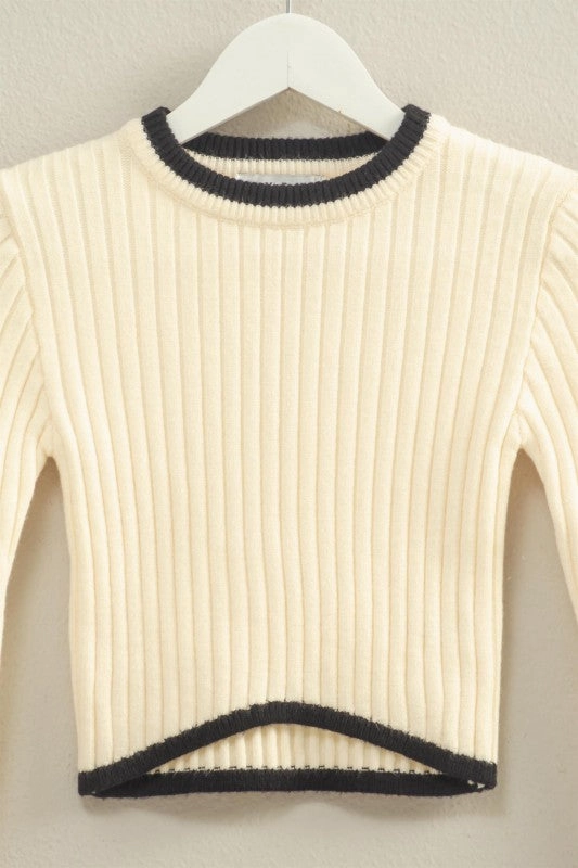 Sally Contrast Hem Fitted Sweater Stretch waistband AntiStaticInnerLining