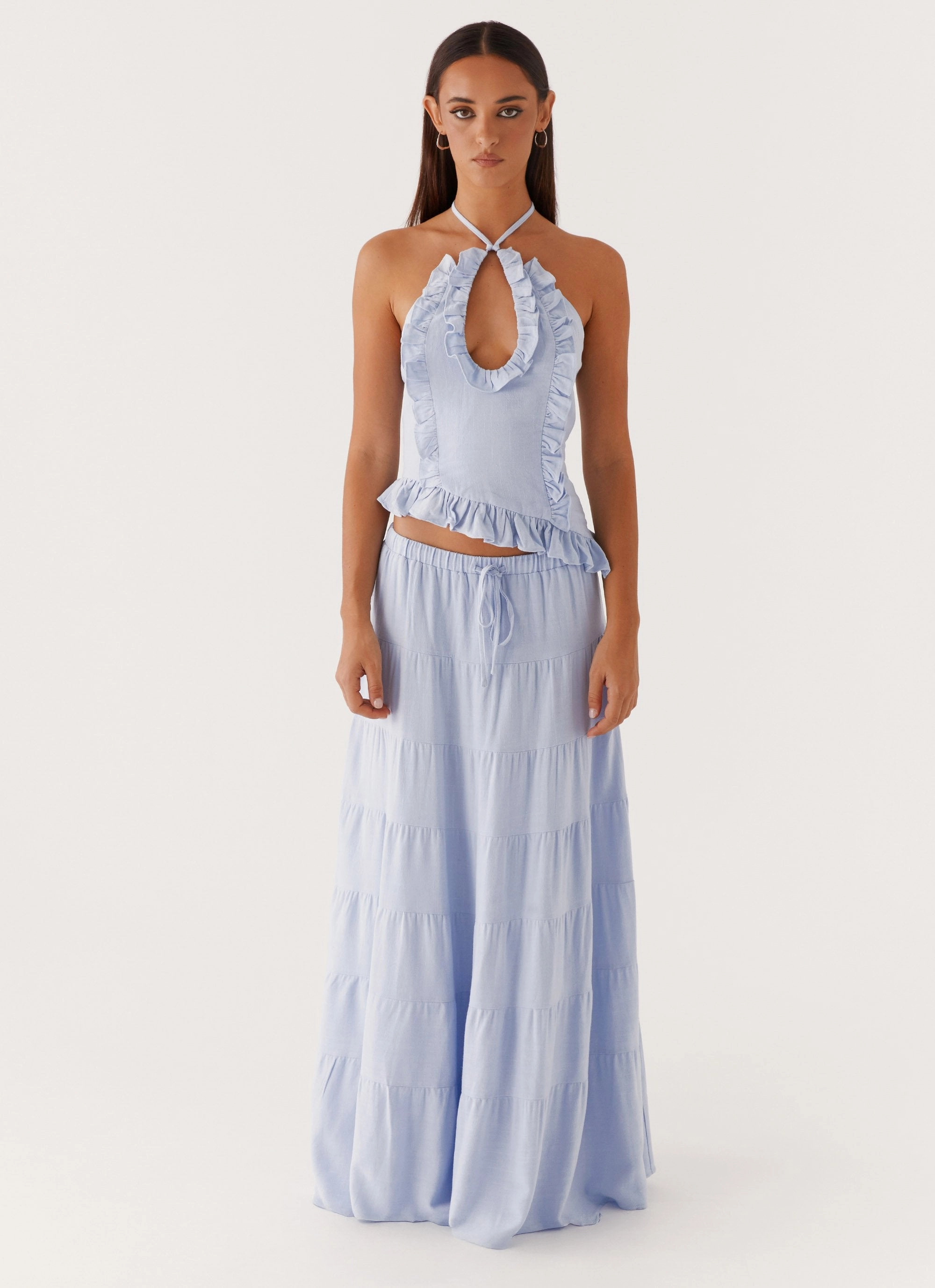 Odor Resistant Treatment Mariella Linen Top - Blue