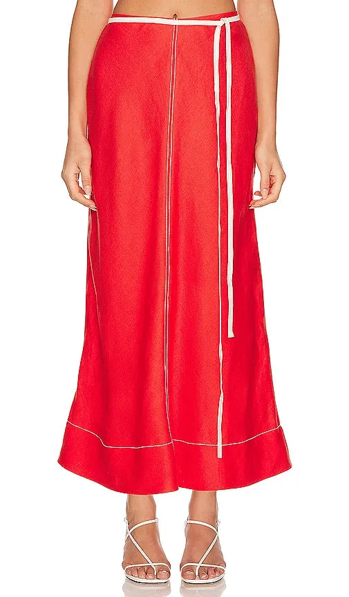 Bondi Born Messina Maxi Skirt in Red
