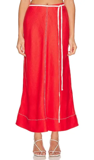 Bondi Born Messina Maxi Skirt in Red