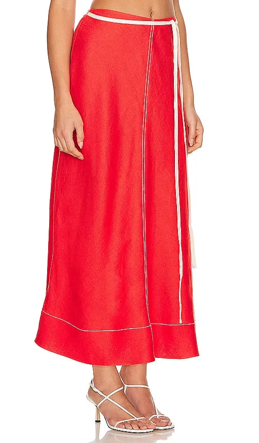 Bondi Born Messina Maxi Skirt in Red