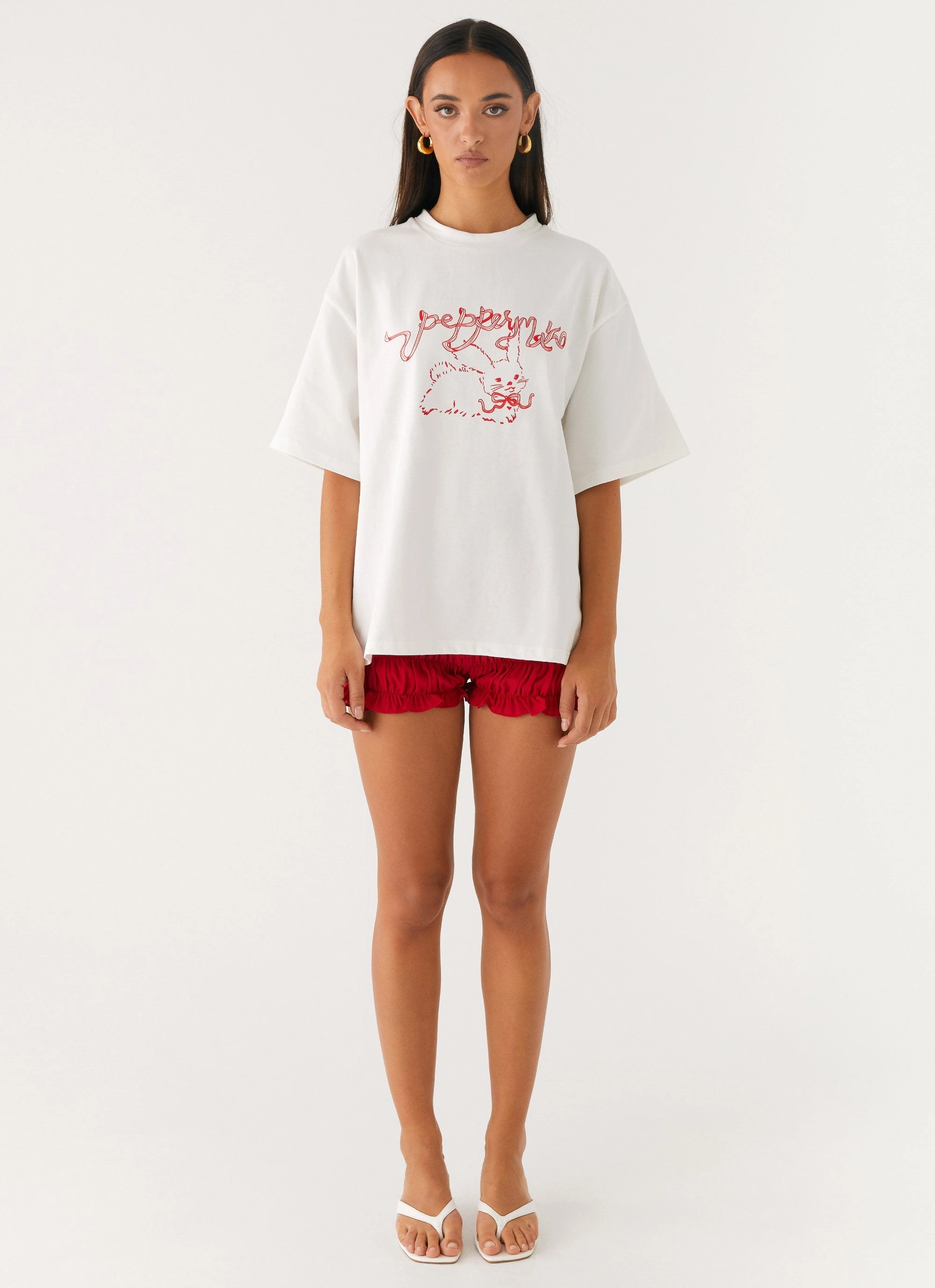 Born To Have Fun Oversized Graphic Tee - Pink Bunny BondedHemline