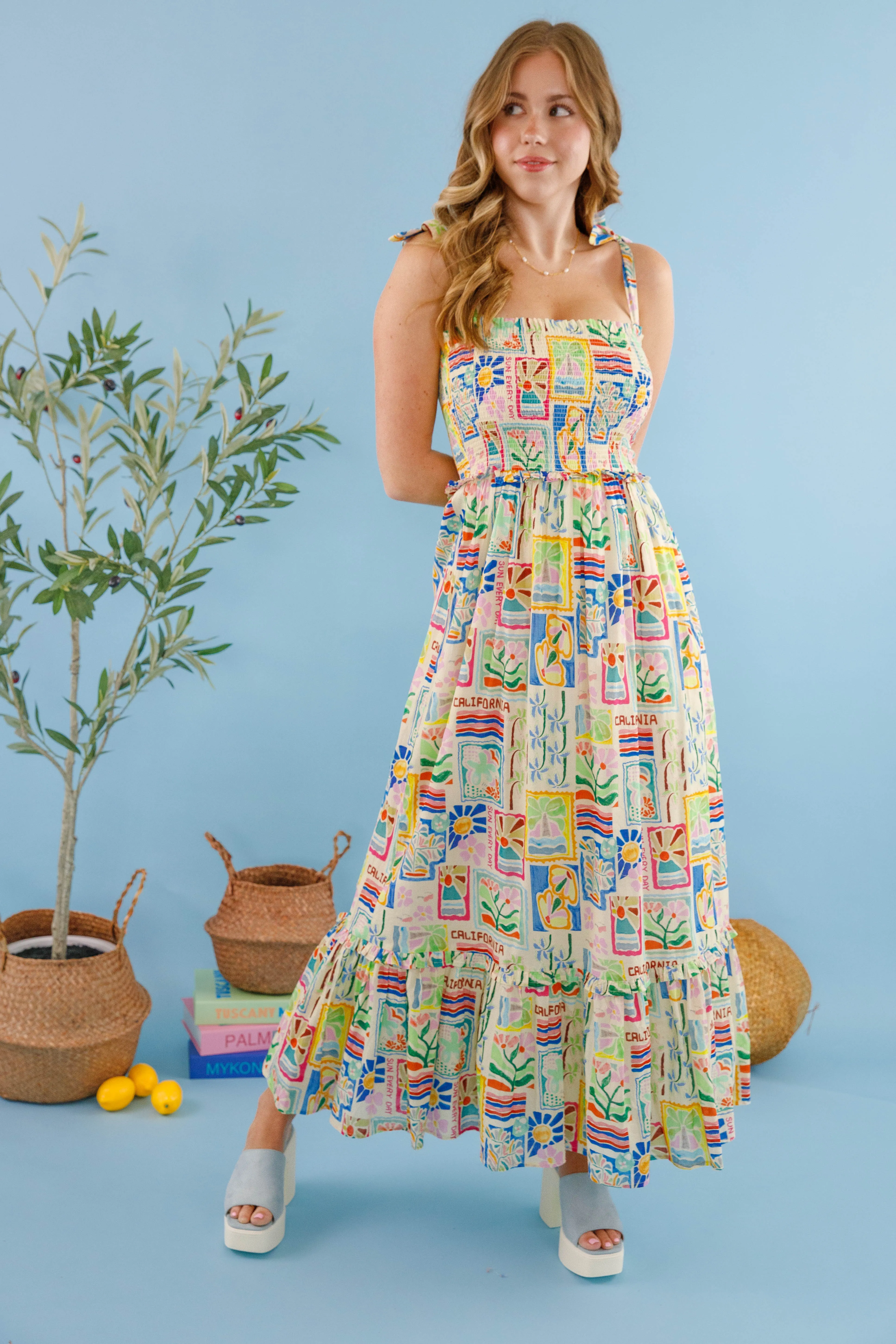 Linda Flora Midi Dress Global Style Fall Mood